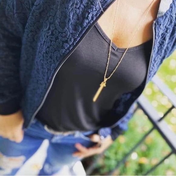 Stella and Dot Navy Laced Bomber Jacket - Picture 1 of 4